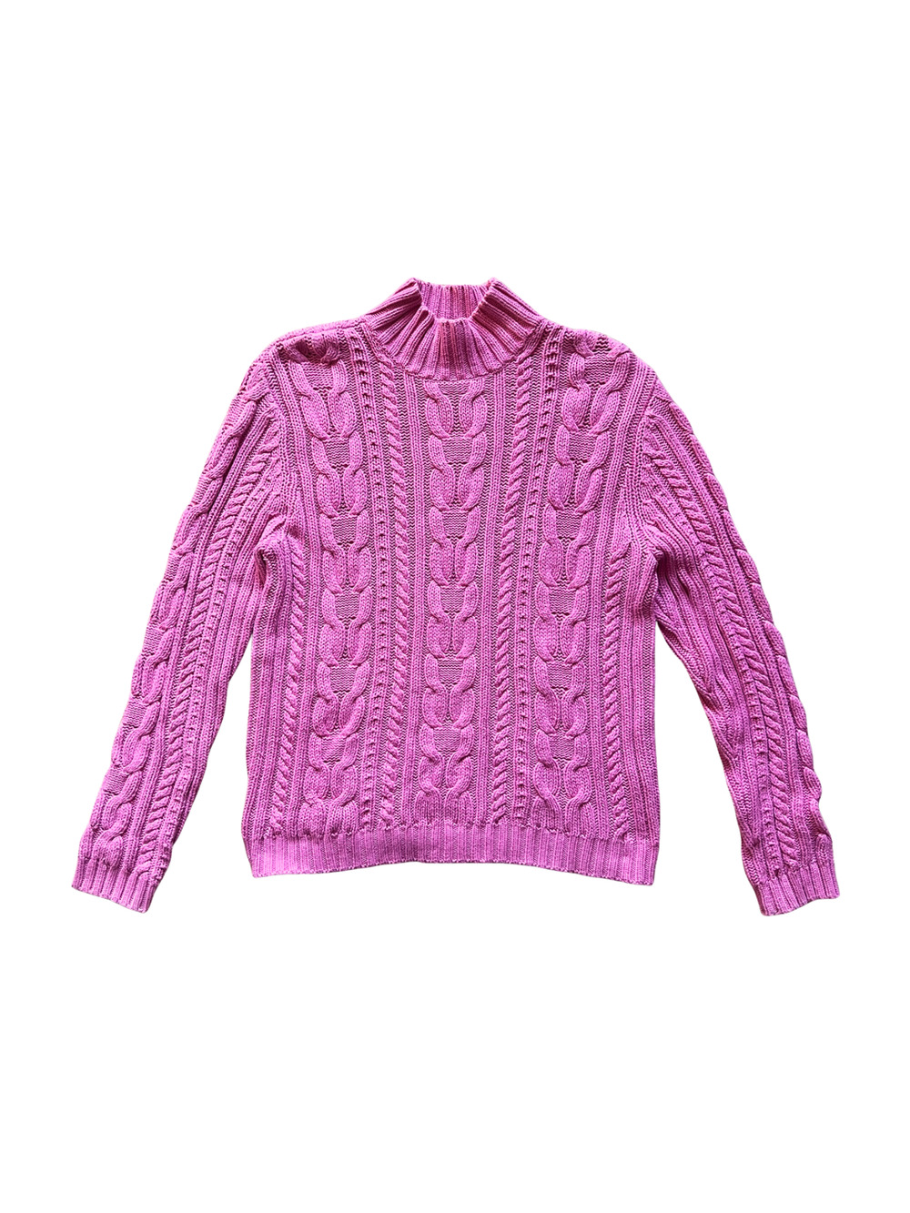 Chaps Womens Chunky Cable Knit Sweater XL Pink Feminine Preppy Barbie Elle Woods